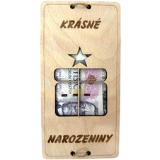 Dřevěná obálka - Krásné narozeniny