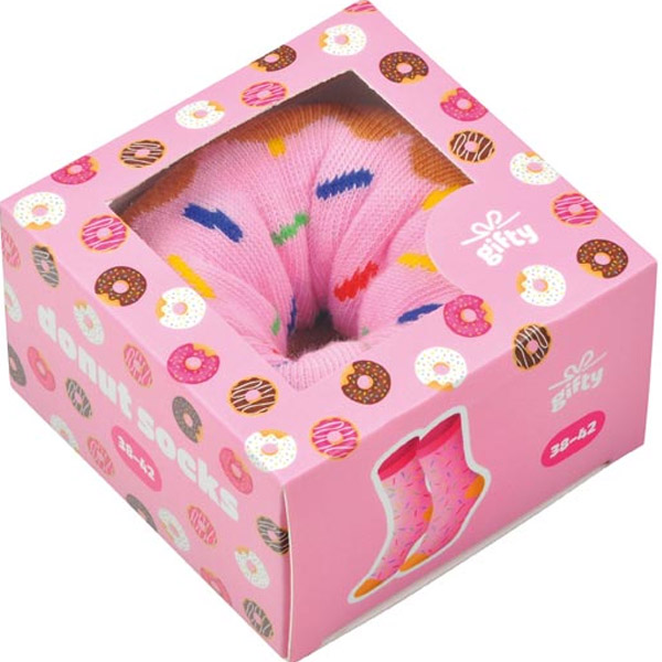 Vtipné ponožky Růžový donut