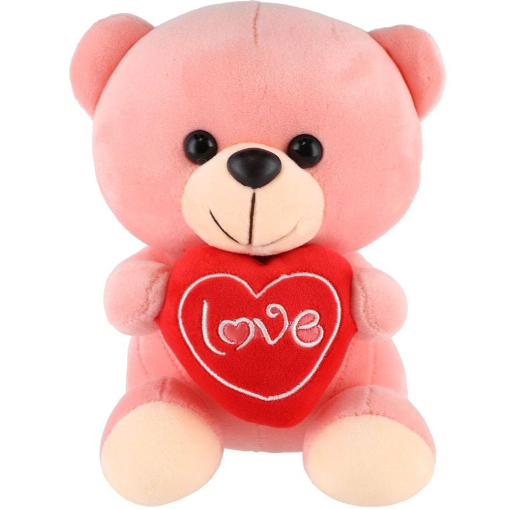 Medvídek sedící se srdíčkem plyš 19cm