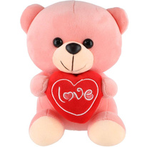 Medvídek sedící se srdíčkem plyš 19cm
