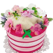 Textilní dort jednopatrový - orchidej