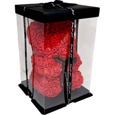 Medvídek z růží - červený