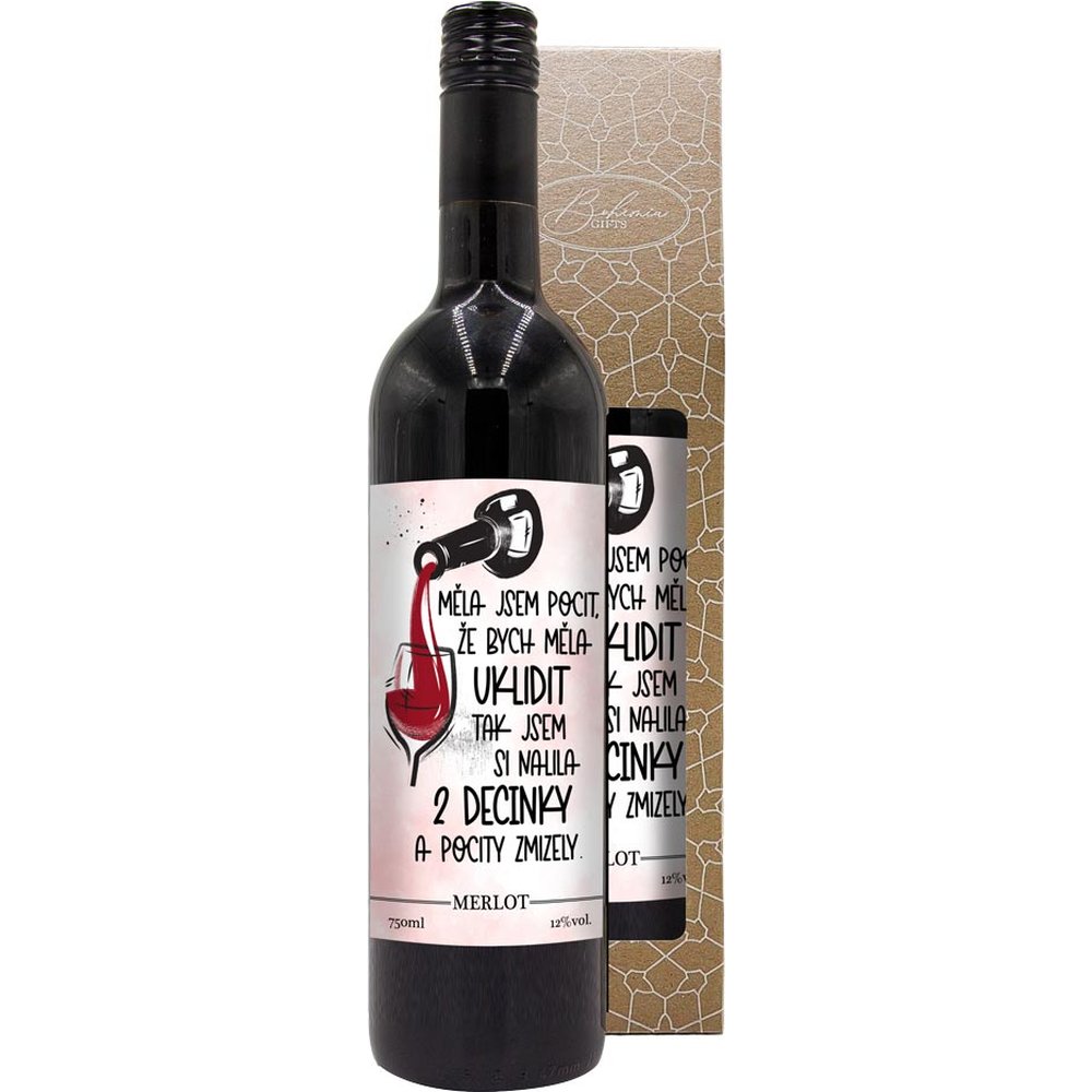 Dárkové červené víno Merlot - Dvě decinky