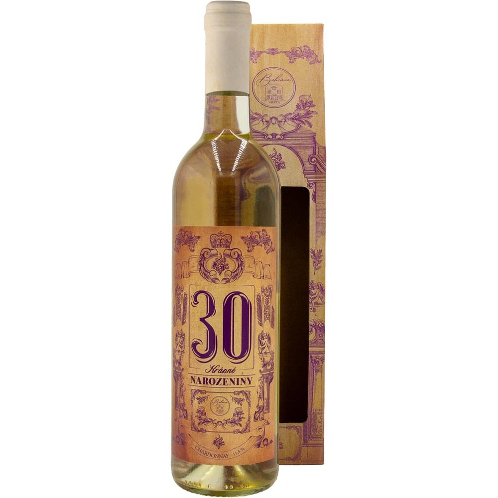 Dárkové bílé víno pro muže k 30. narozeninám