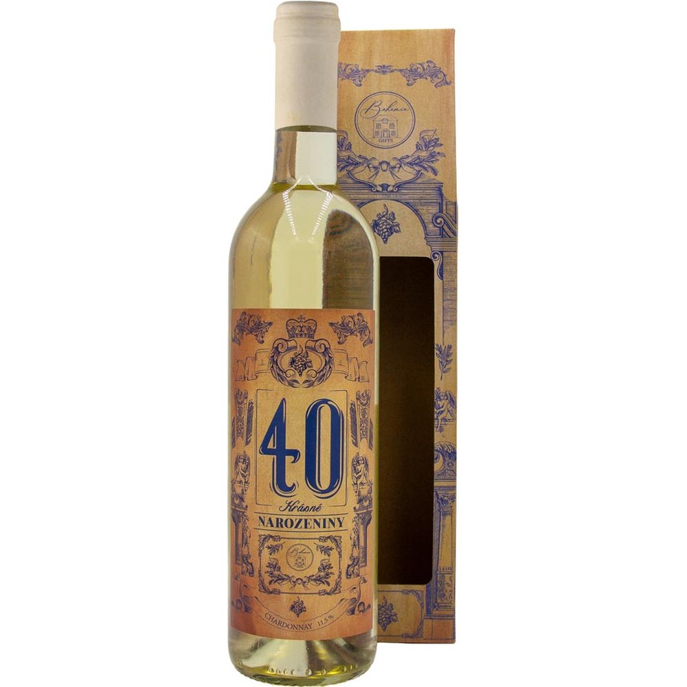Dárkové bílé víno pro muže k 40. narozeninám