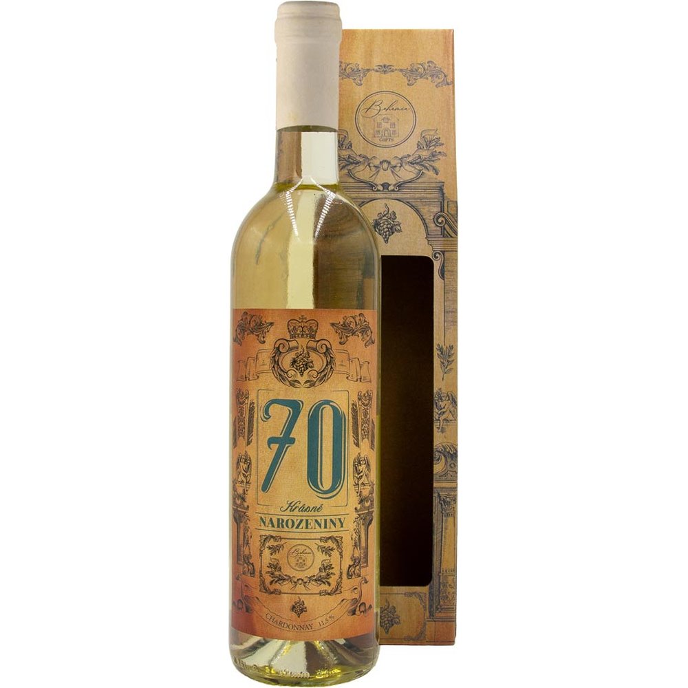 Dárkové bílé víno pro muže k 70. narozeninám