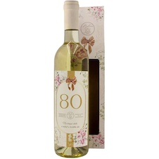 Dárkové bílé víno pro ženu k 80. narozeninám