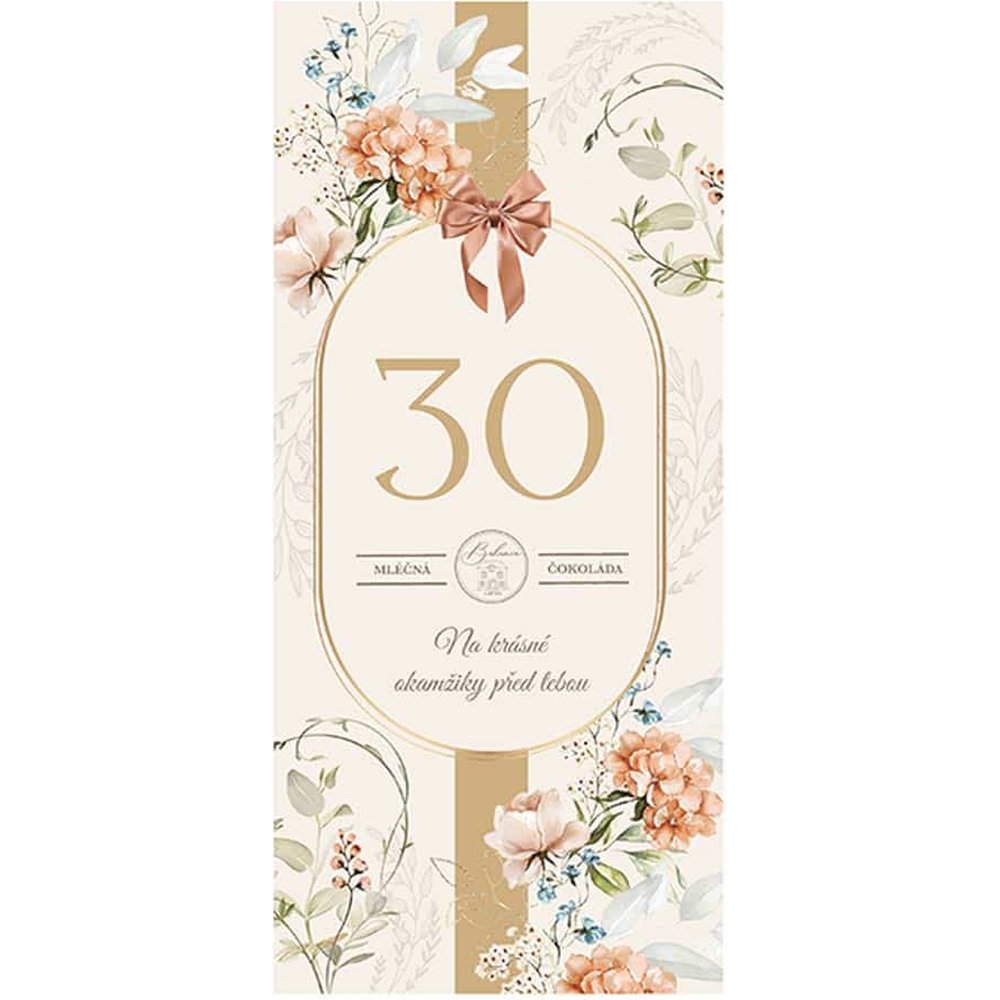 Mléčná čokoláda 100 g pro ženu k 30. narozeninám