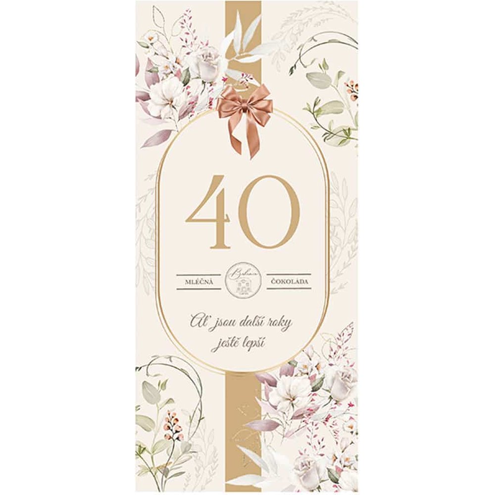 Mléčná čokoláda 100 g pro ženu k 40. narozeninám