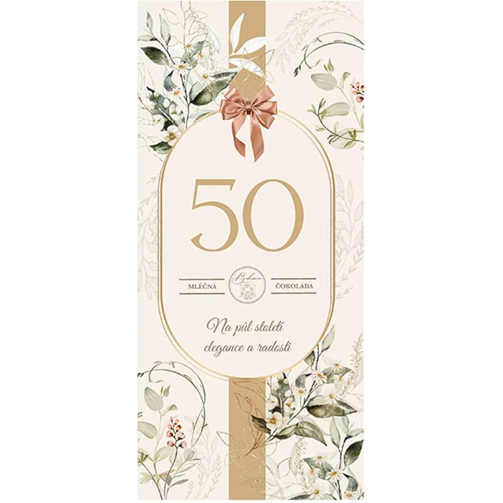 Mléčná čokoláda 100 g pro ženu k 50. narozeninám