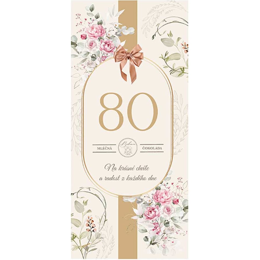 Mléčná čokoláda 100 g pro ženu k 80. narozeninám
