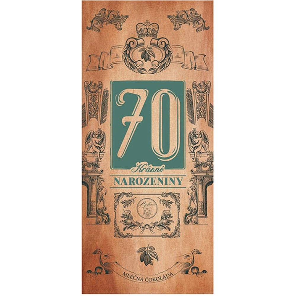 Mléčná čokoláda 100 g pro muže k 70. narozeninám