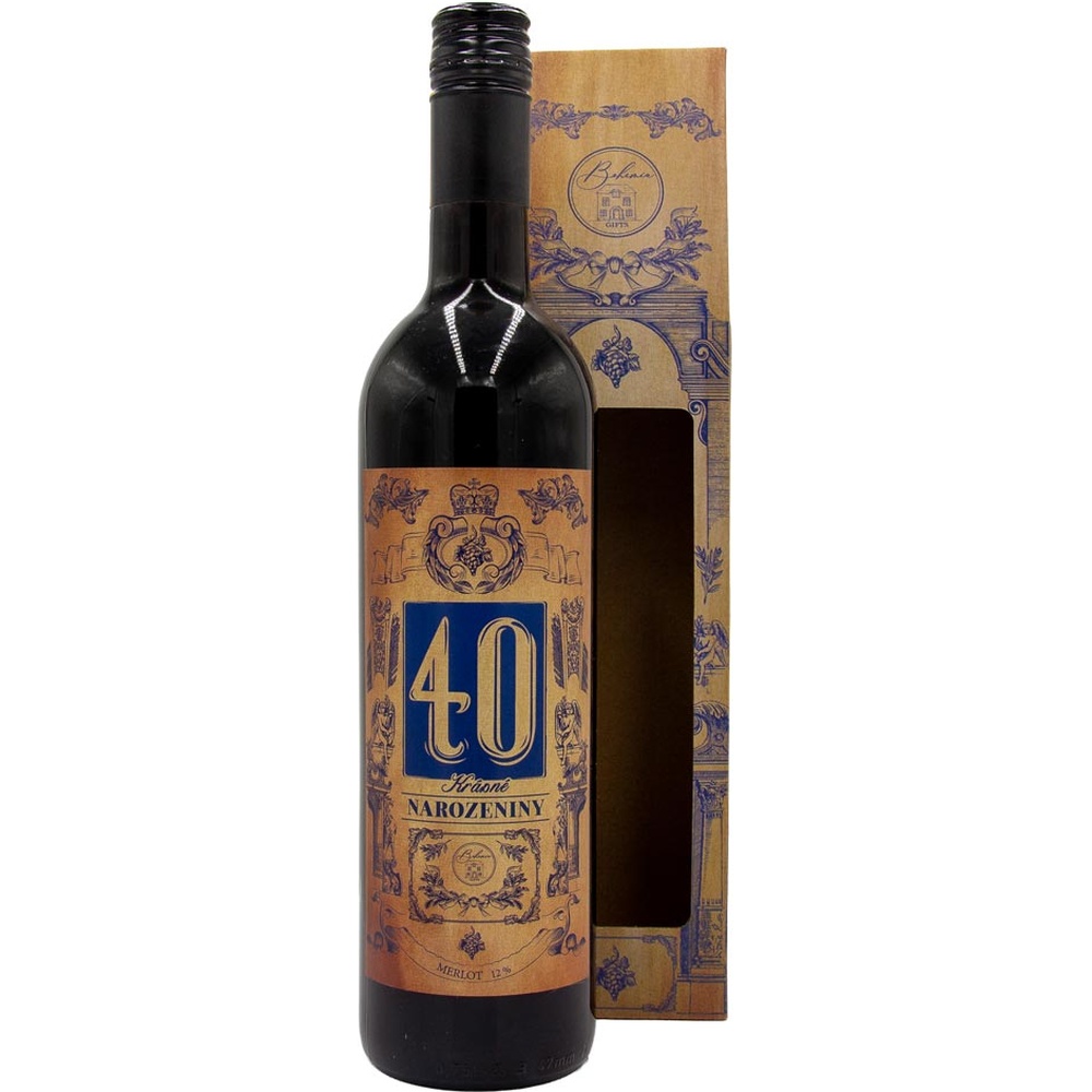 Dárkové červené víno pro muže k 40. narozeninám