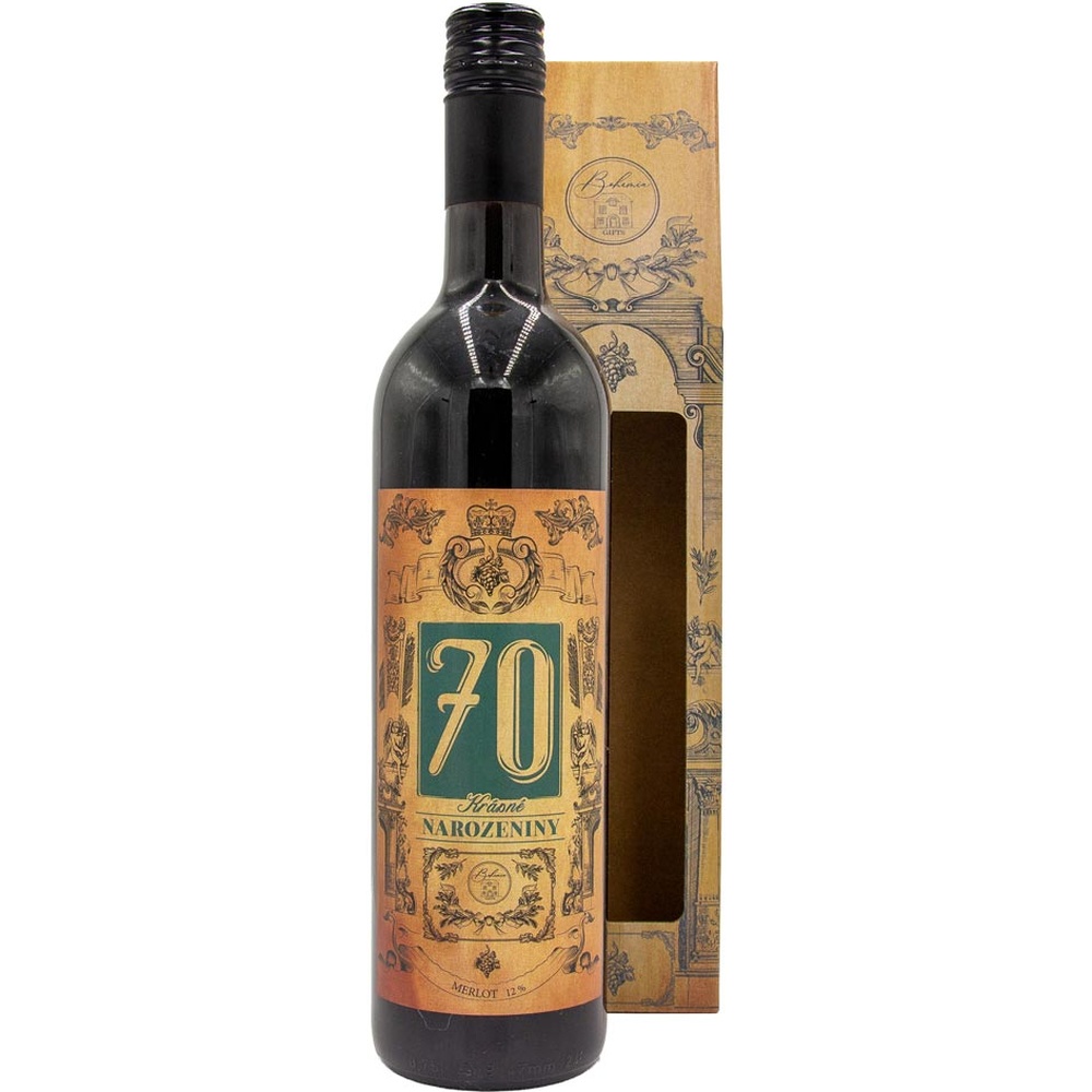 Dárkové červené víno pro muže k 70. narozeninám