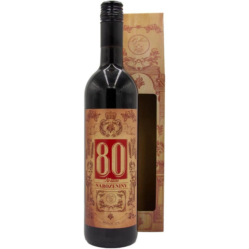 Dárkové červené víno pro muže k 80. narozeninám