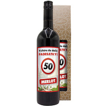 Dárkové víno k 50. narozeninám červené