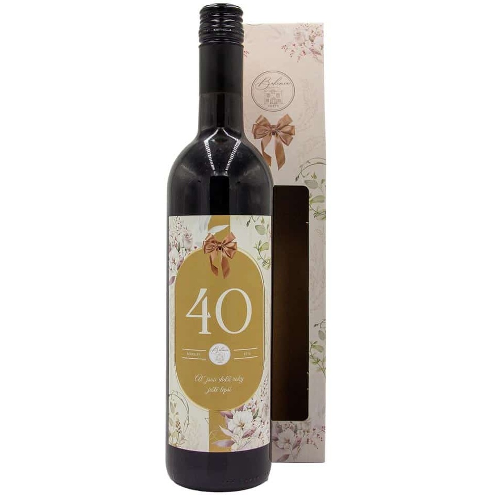 Dárkové červené víno pro ženu k 40. narozeninám