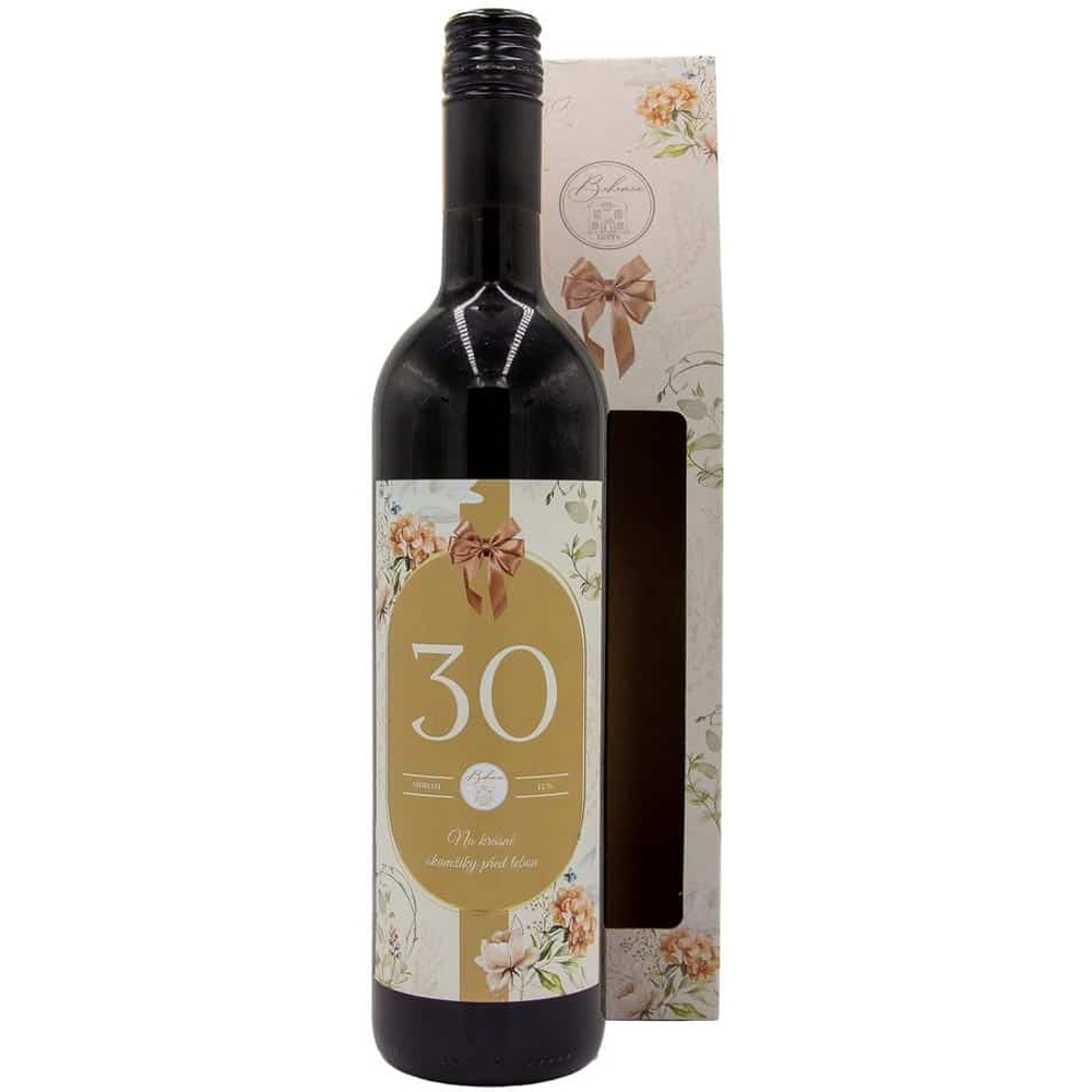 Dárkové červené víno pro ženu k 30. narozeninám