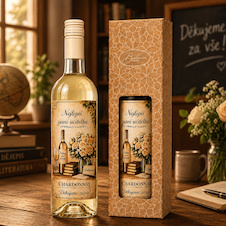 Dárkové bílé víno pro učitelku 0,75 l – Chardonnay