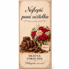Nejlepší paní učitelka - mléčná čokoláda 100 g (květina)