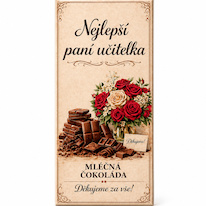 Nejlepší paní učitelka - mléčná čokoláda 100 g (květina)