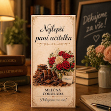 Nejlepší paní učitelka - mléčná čokoláda 100 g (květina)