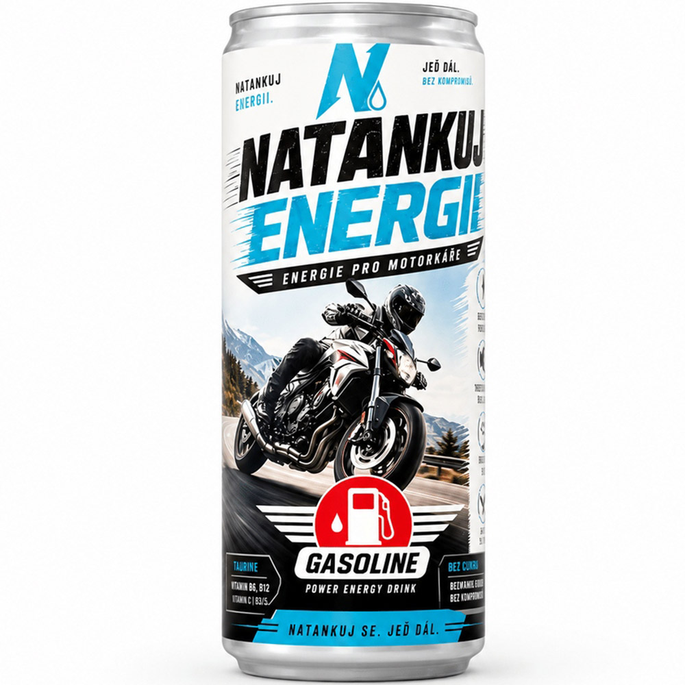 Energetický nápoj pro motorkáře – modrý