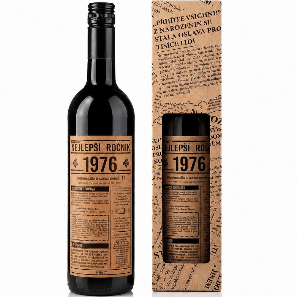 Červené víno pro rok narození 1976