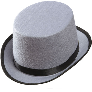 Dětský klobouk - Cylindr šedý plstěný