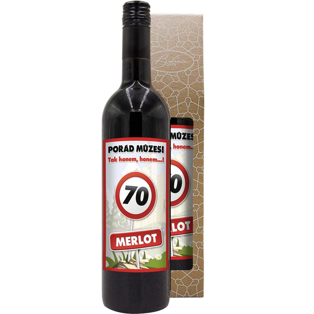 Dárkové víno k 70. narozeninám červené