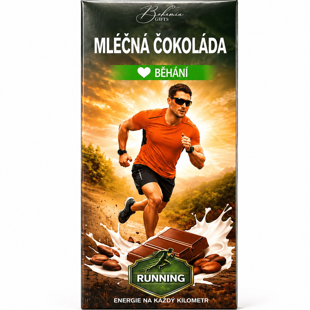 Dárková mléčná čokoláda 100 g BĚHÁNÍ (muž)