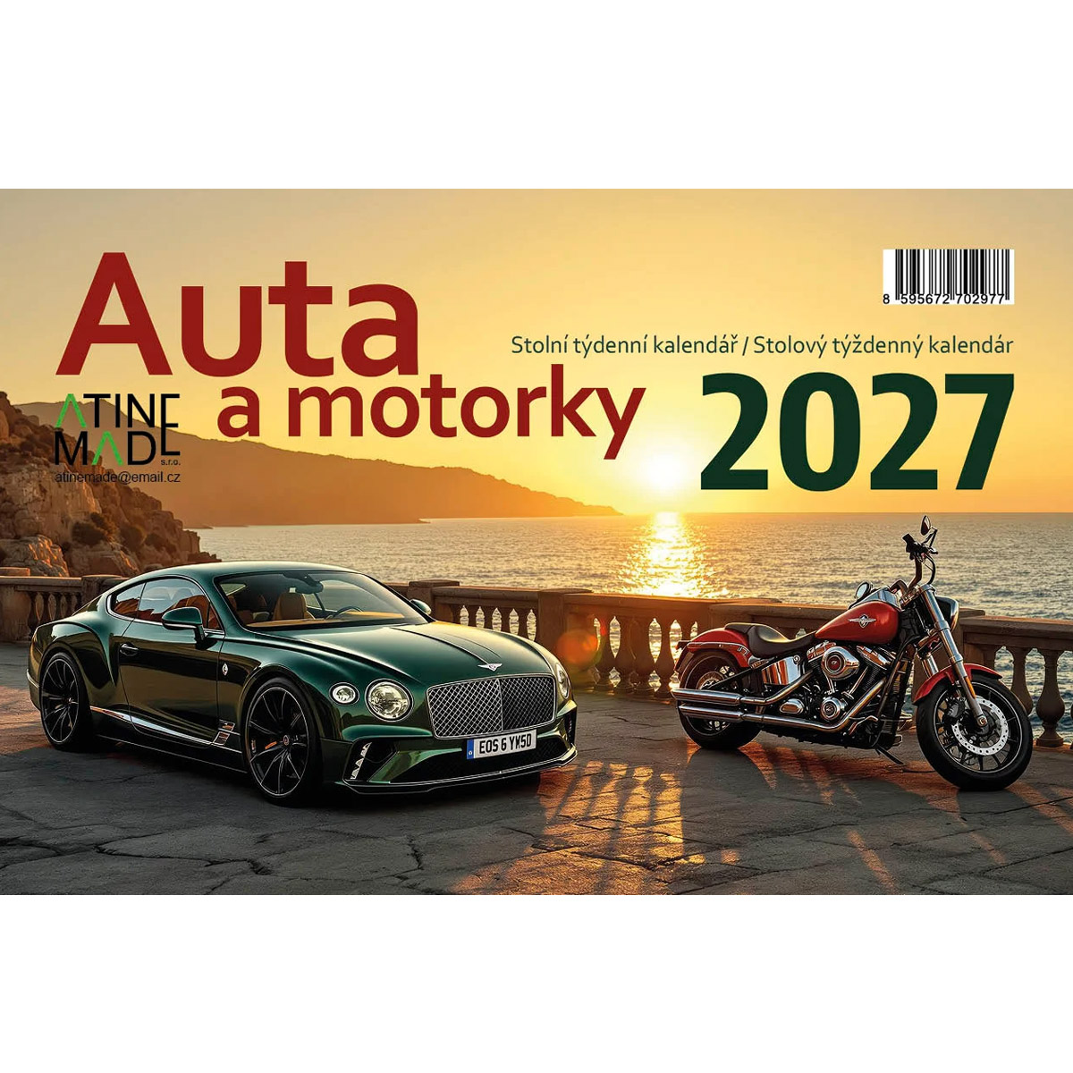 Stolní kalendář 2027 - Auta a motorky