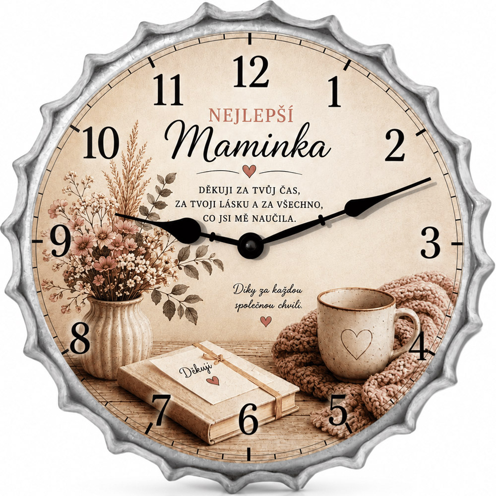 Dárkové hodiny 35 cm – Maminko děkuji za tvůj čas