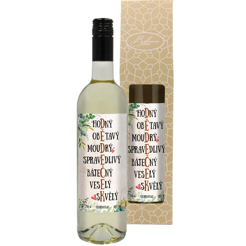 Dárkové víno Chardonnay - Dědeček
