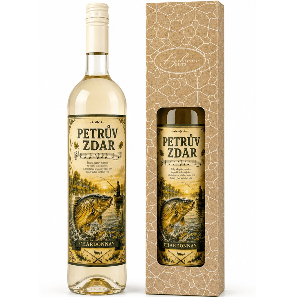 Dárkové bílé víno Chardonnay 0,75 l – Petrův zdar