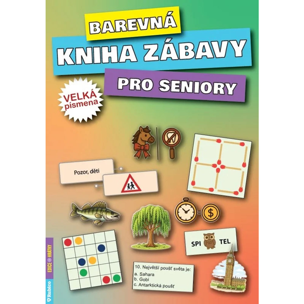 Barevná kniha zábavy pro seniory
