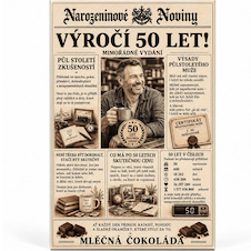 Výročí 50 let - Dárková mléčná čokoláda 100 g
