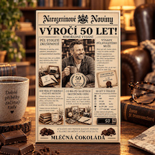 Výročí 50 let - Dárková mléčná čokoláda 100 g
