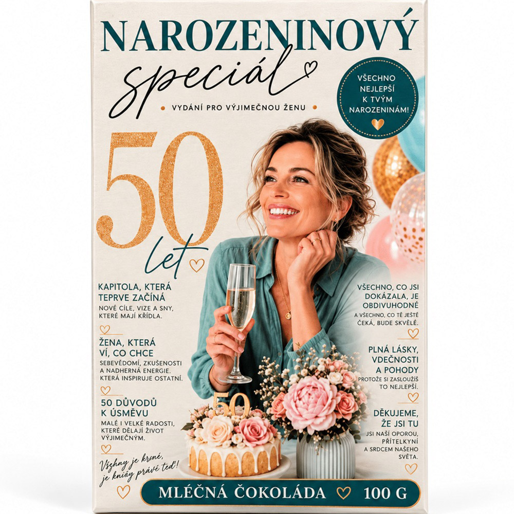 Narozeninový speciál 50 - Dárková mléčná čokoláda