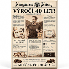 Výročí 40 let - Dárková mléčná čokoláda 100 g