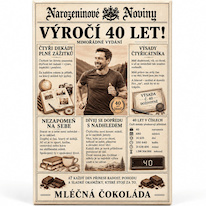 Výročí 40 let - Dárková mléčná čokoláda 100 g