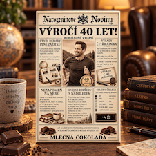 Výročí 40 let - Dárková mléčná čokoláda 100 g