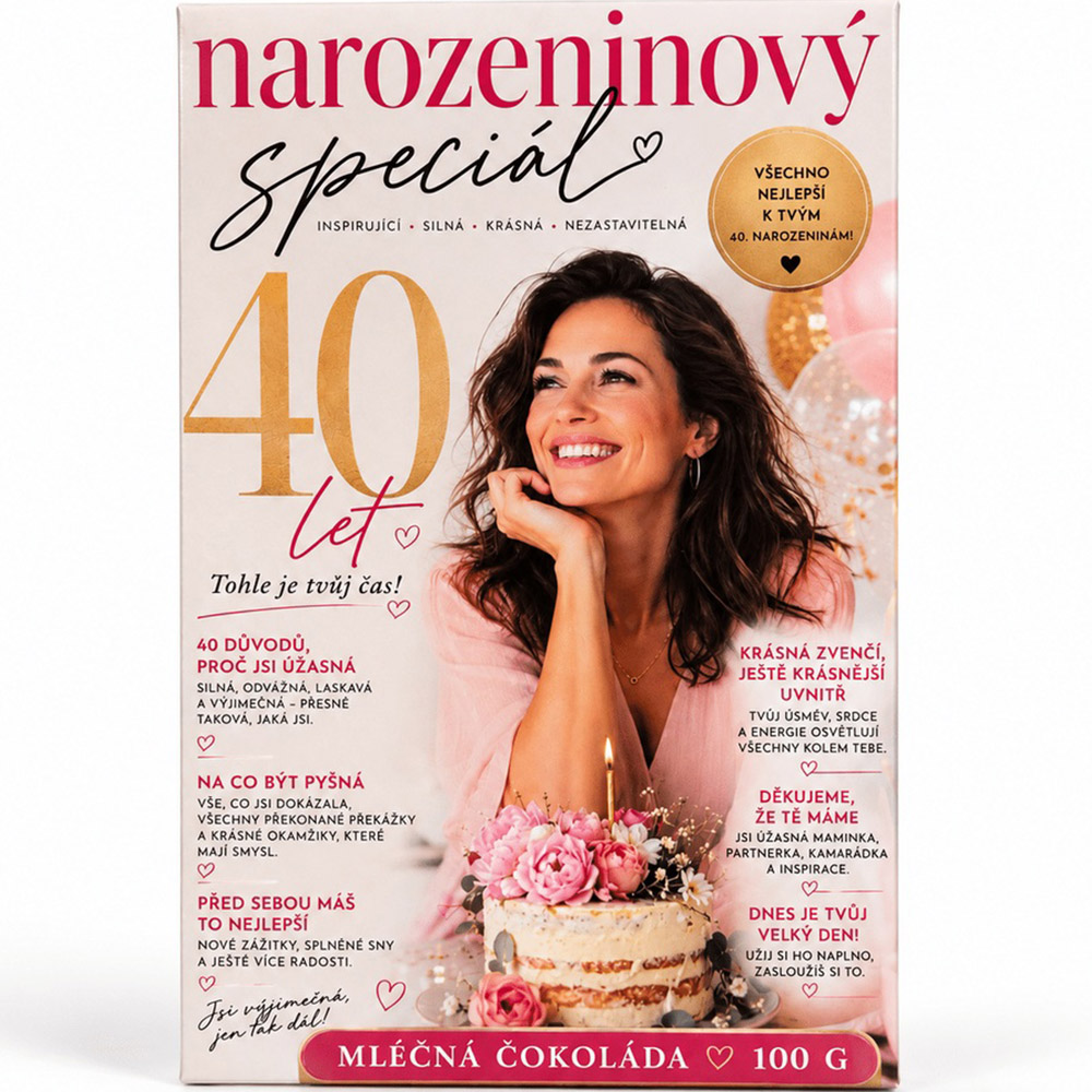 Narozeninový speciál 40 - Dárková mléčná čokoláda