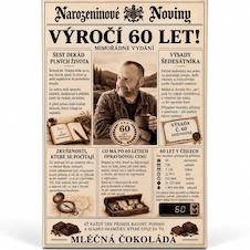 Výročí 60 let - Dárková mléčná čokoláda 100 g