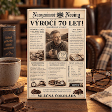 Výročí 70 let - Dárková mléčná čokoláda 100 g