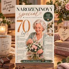 Narozeninový speciál 70 - Dárková mléčná čokoláda