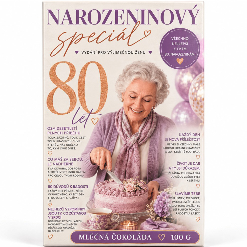 Narozeninový speciál 80 - Dárková mléčná čokoláda