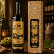 Dárkové červené víno 0,75 l – Krásné narozeniny