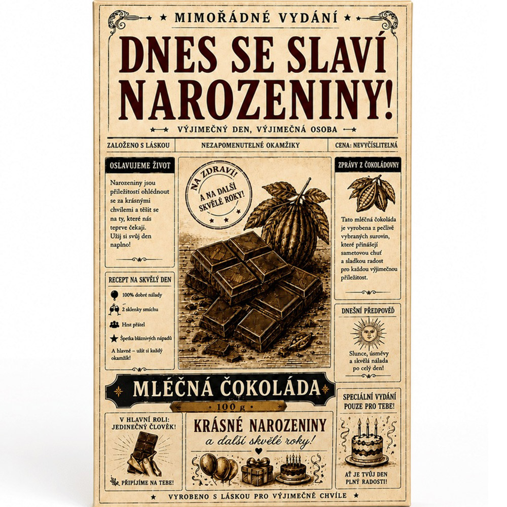 Mléčná čokoláda – Dnes se slaví narozeniny