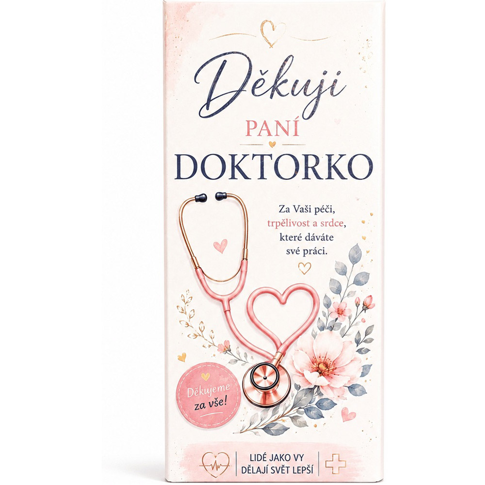 Dárková mléčná čokoláda Děkuji paní doktorko